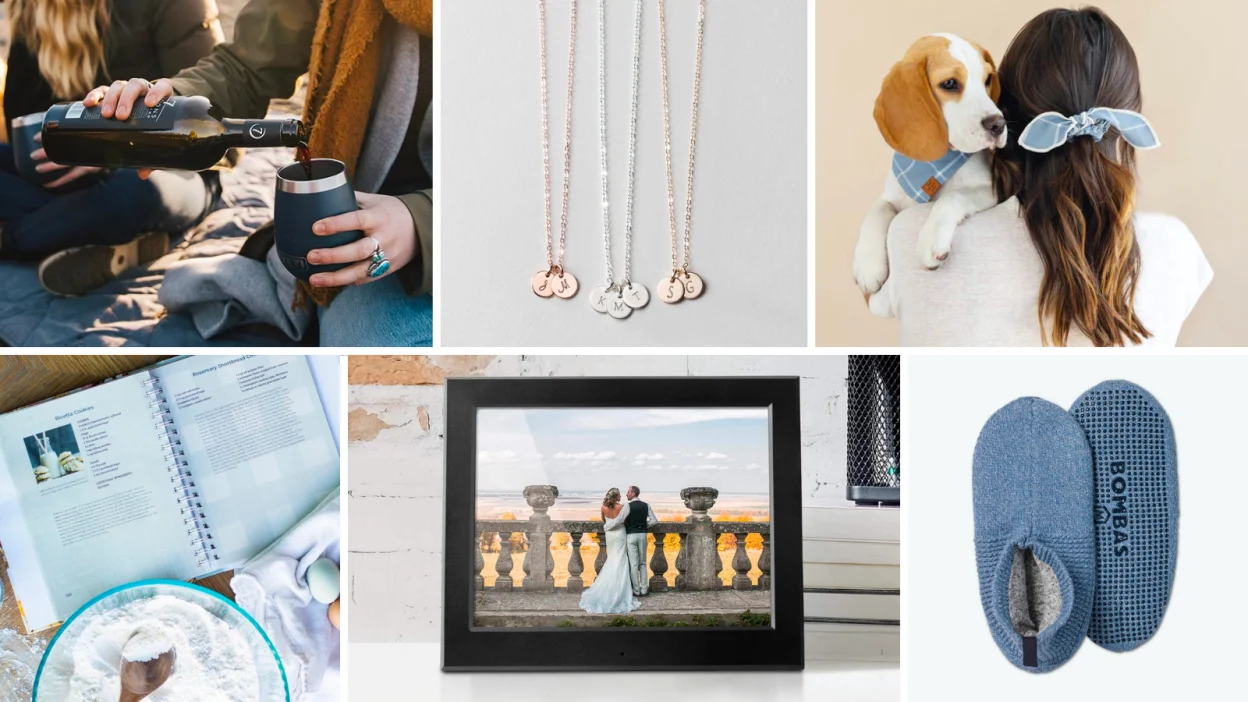 a collage of mother's day gifts under $50