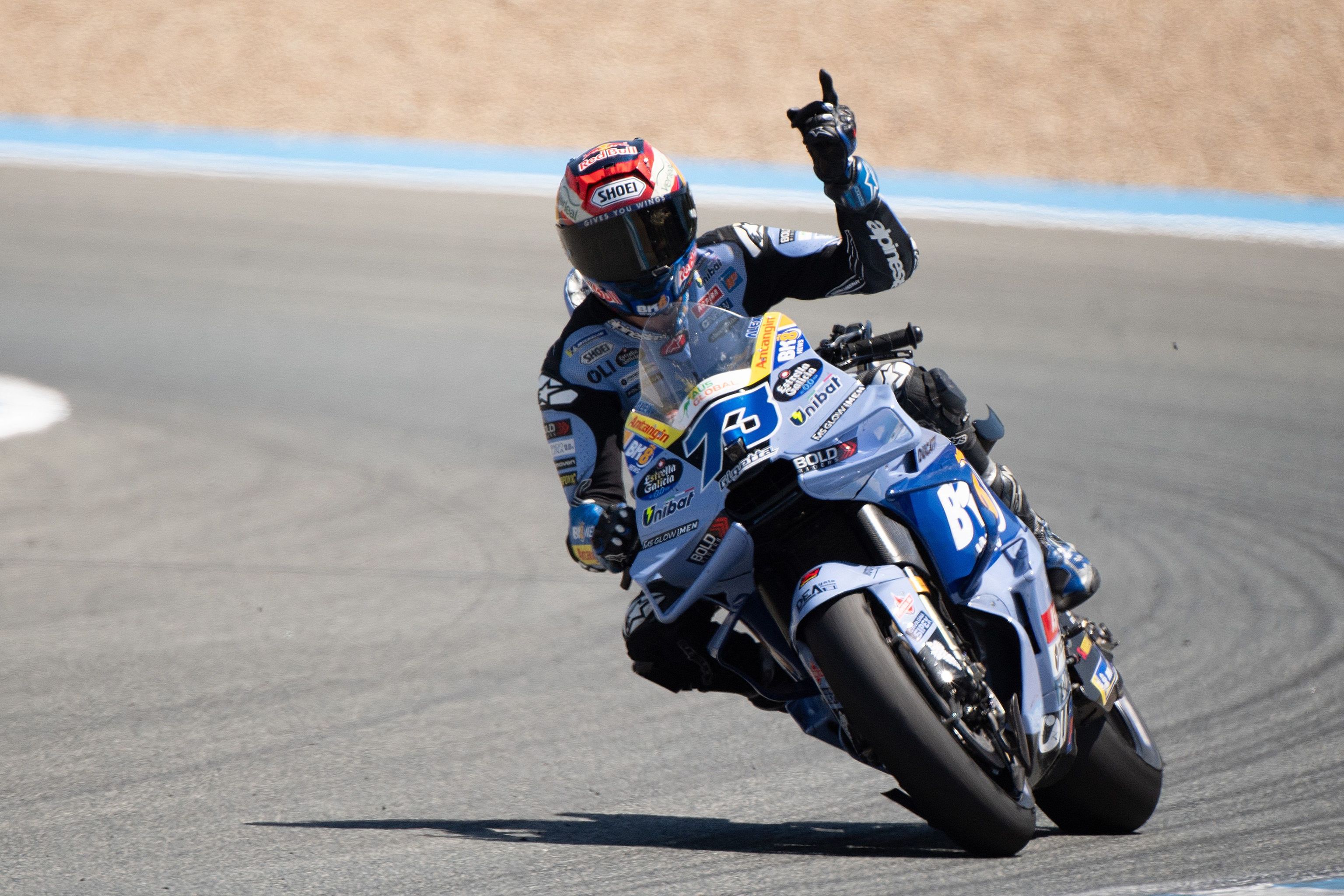 Alex M�rquez, tras ganar en Jerez.
