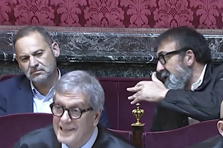 Pantallazdo del exministro Jos� Luis �balos, en el banquillo de los acusados.