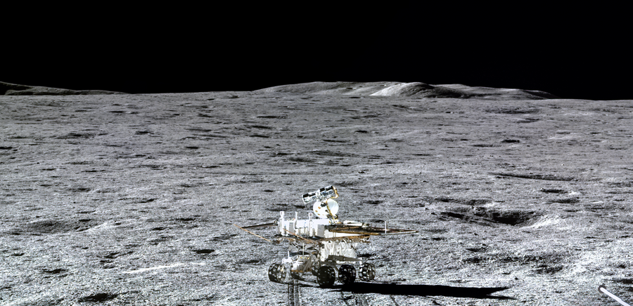 An image of China's Yutu-2 rover on the lunar surface.