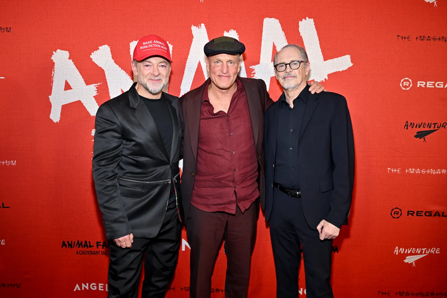 Andy Serkis, Woody Harrelson and Steve Buscemi attended the NYC premiere of their animated film Animal Farm on Tuesday.