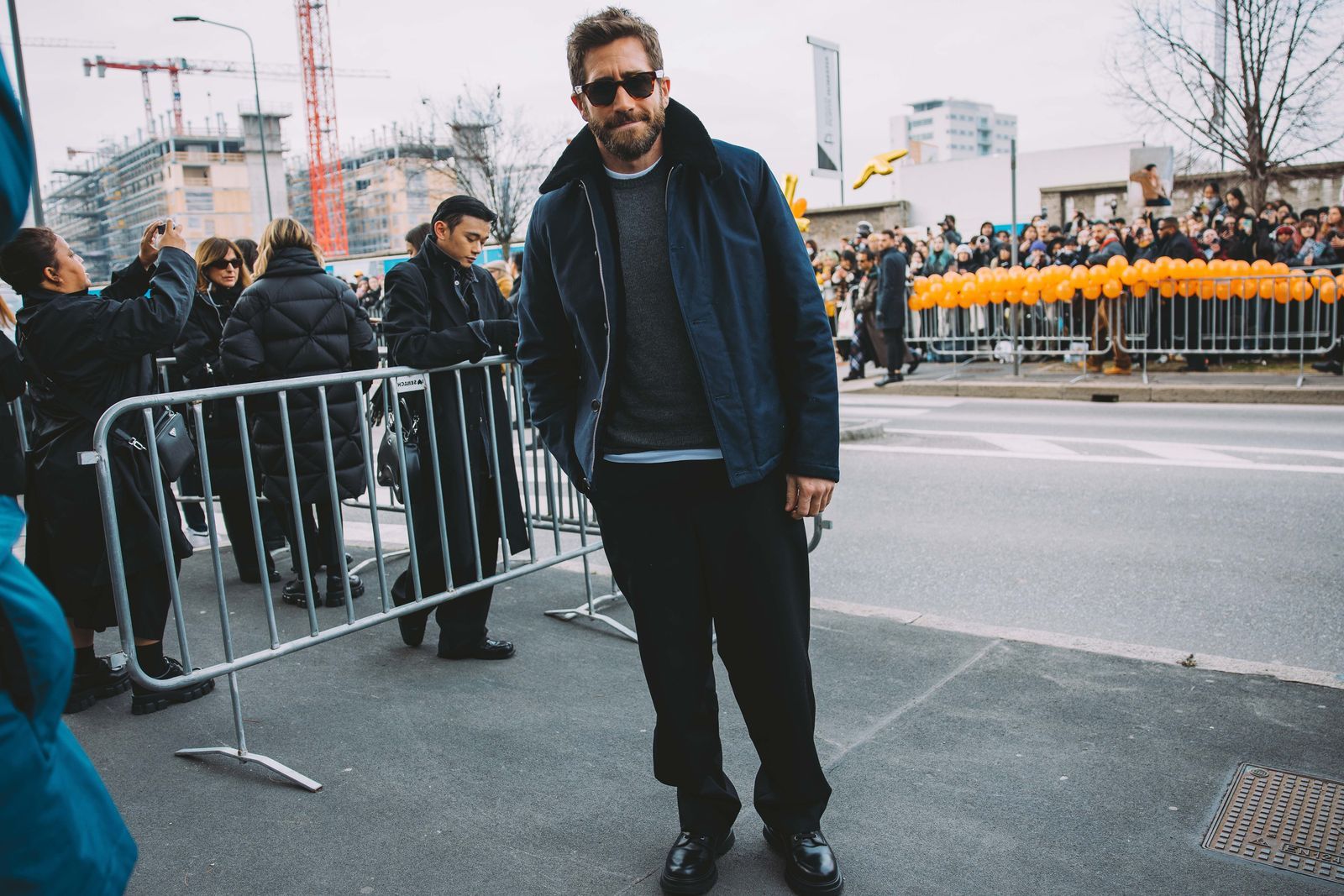 Jake Gyllenhaal wears Prada. Milan fall 2024 menswear
