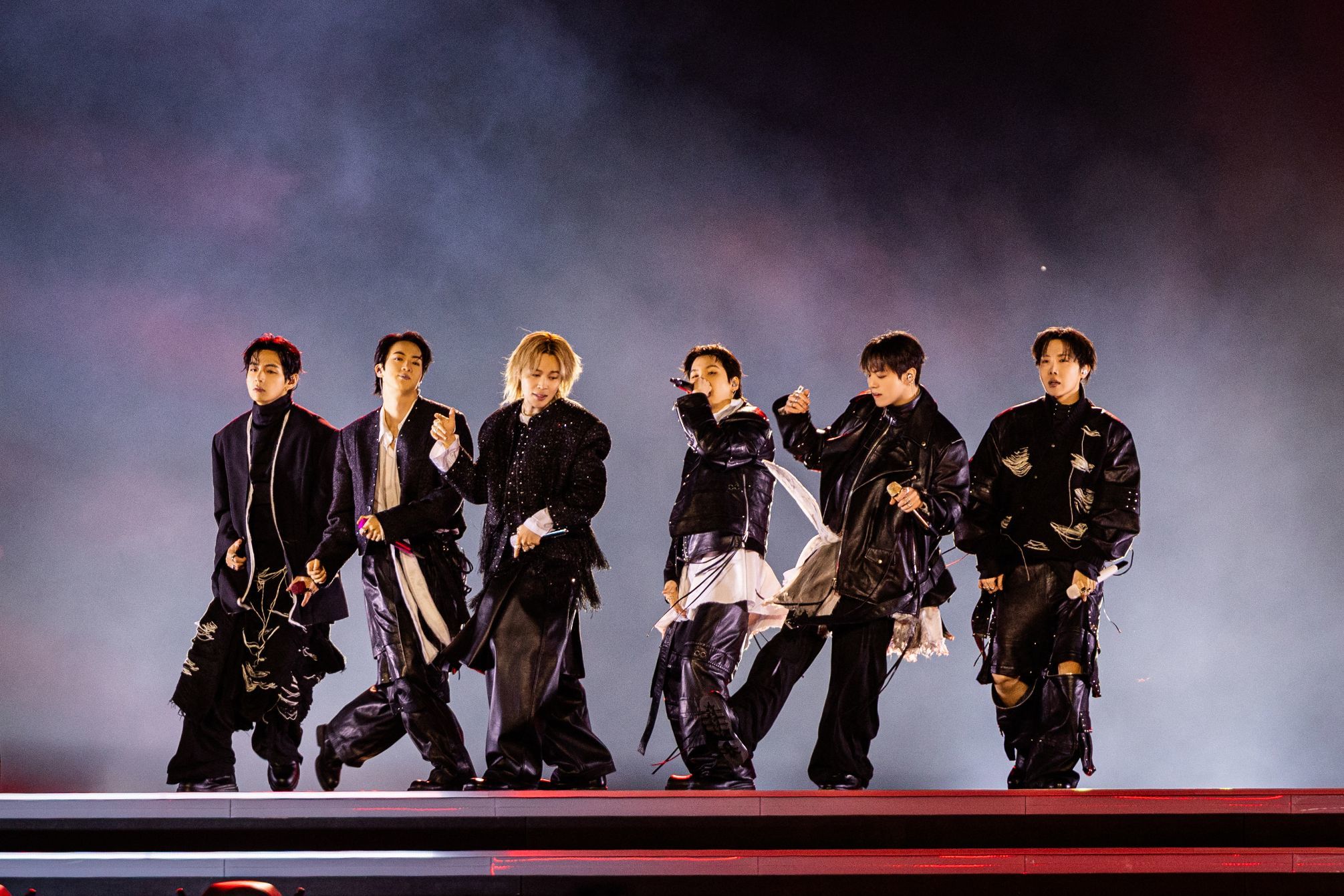 El grupo de K-pop BTS, en el concierto que se emiti� para Netflix.