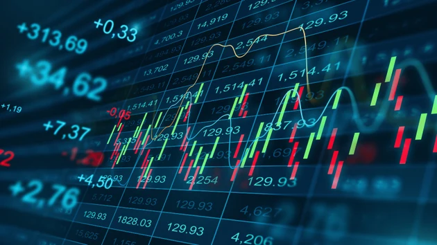 Stock market activity shows price changes and trading movements in real time