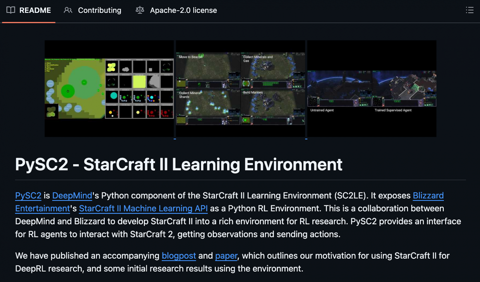 PySc2, скриншот с Git PySc2, скриншот с Git