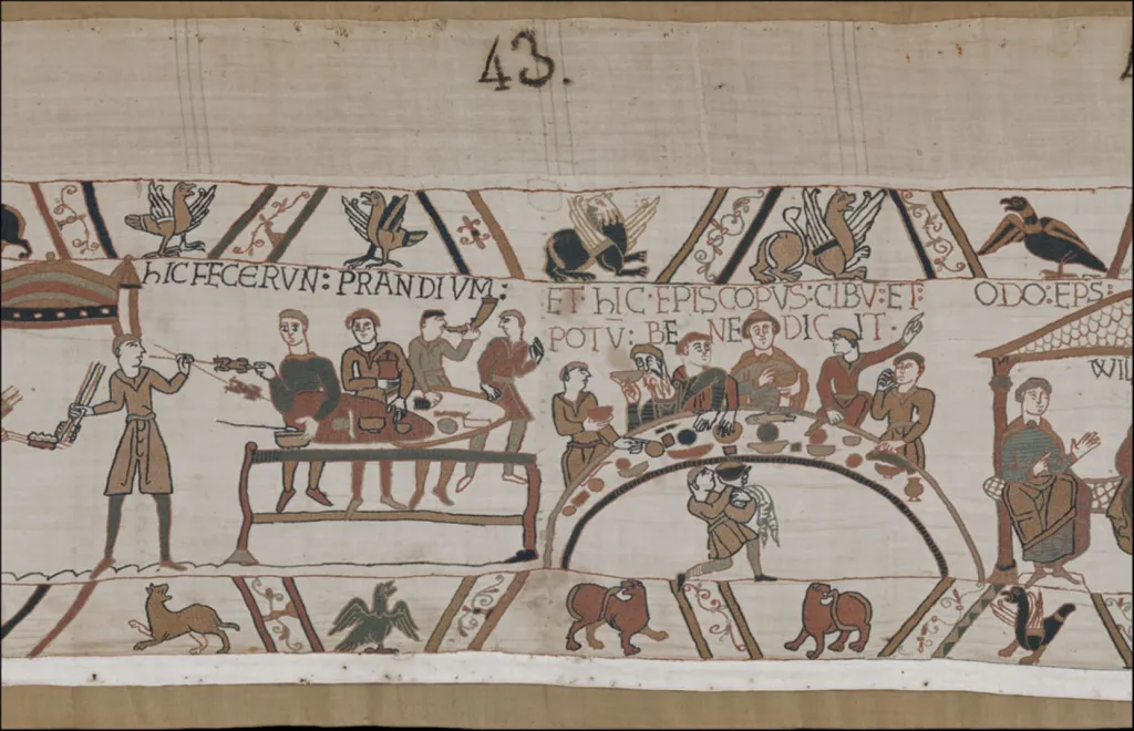 Banquete en el tapiz de Bayeux