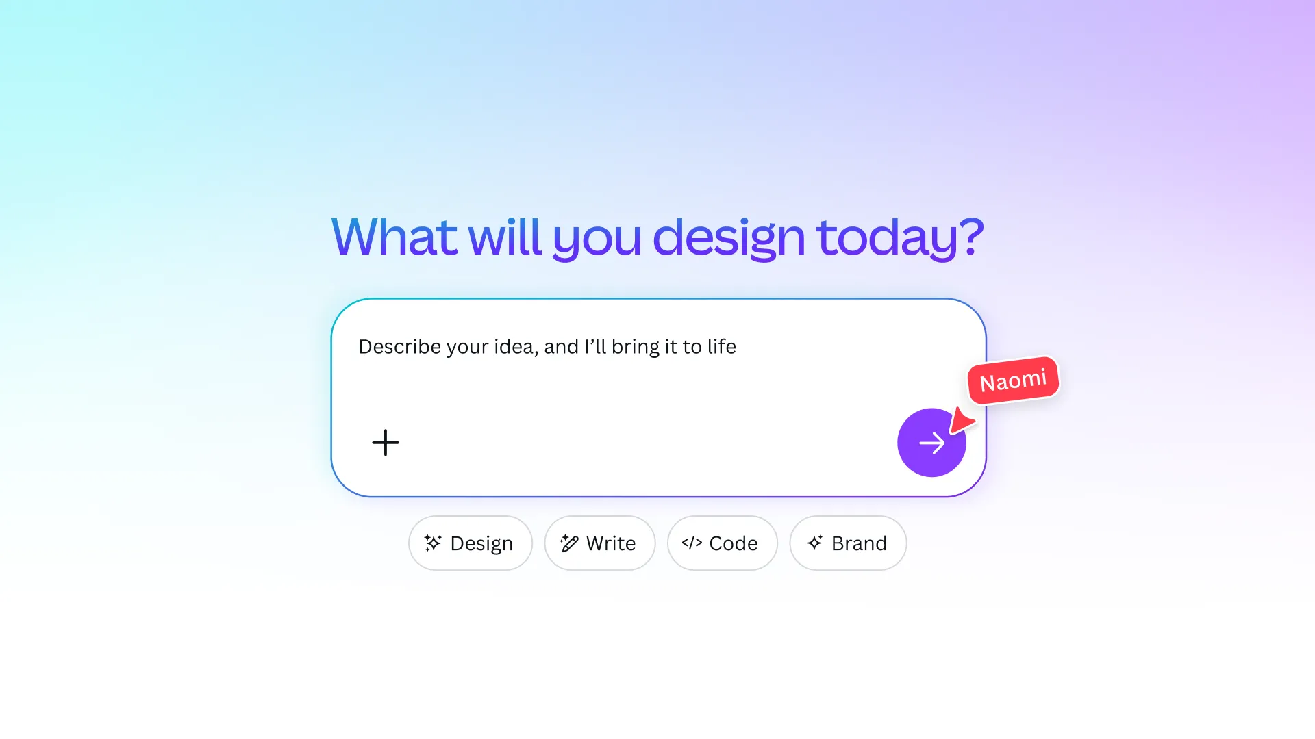 A screenshot showing the Canva AI 2.0 design interface.