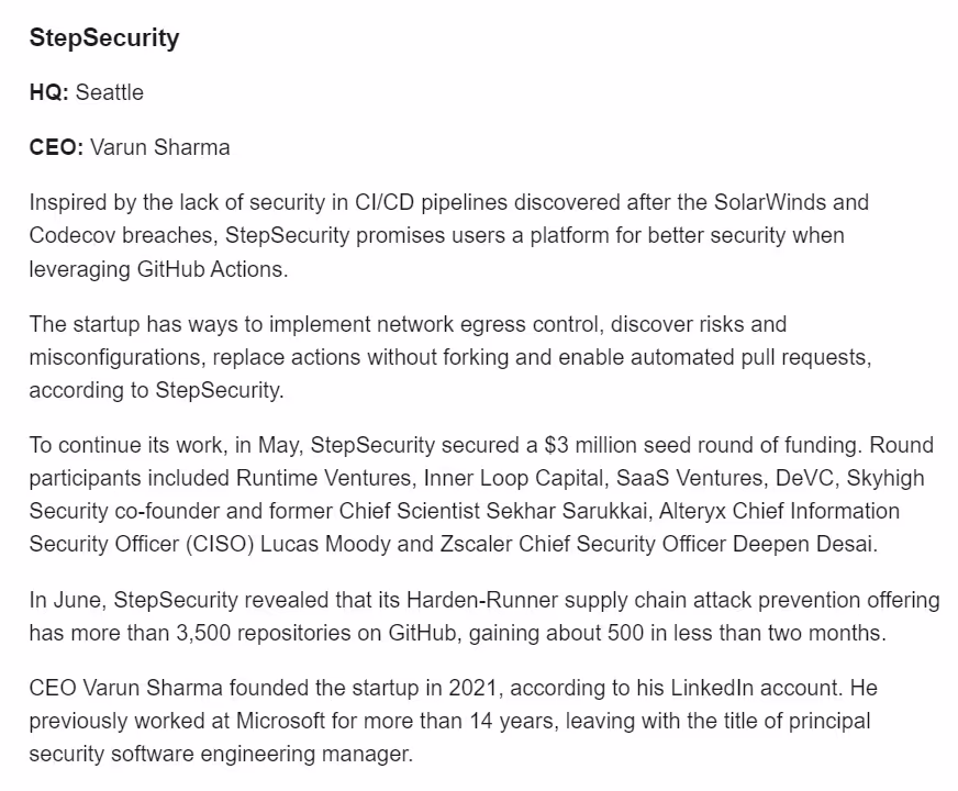 StepSecurity's feature in CRN's "10 Hottest DevOps Startups of 2024"