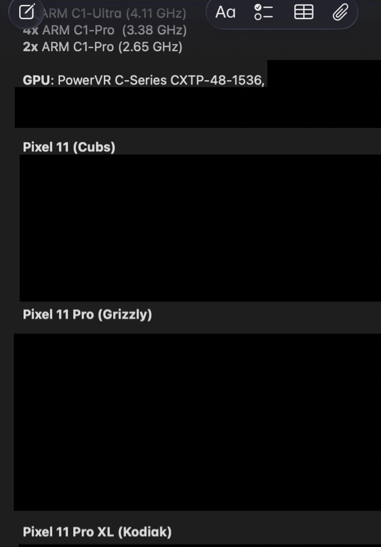 谷歌 Pixel 11 系列手机 Tensor G6 芯片爆料:7 核 CPU,沿用 5 年前 GPU