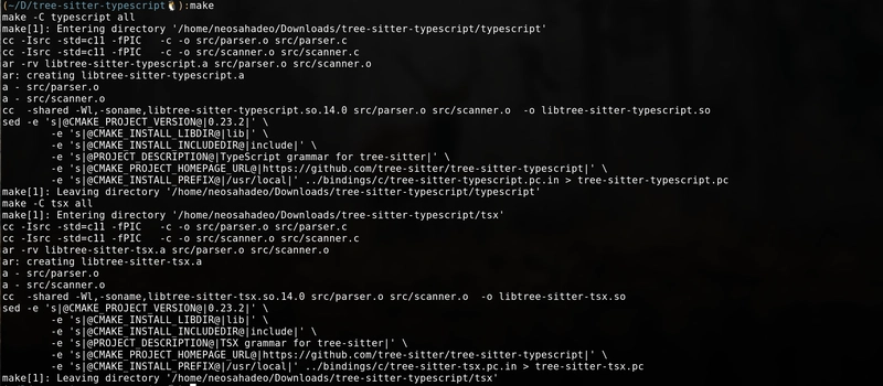 Make compile output