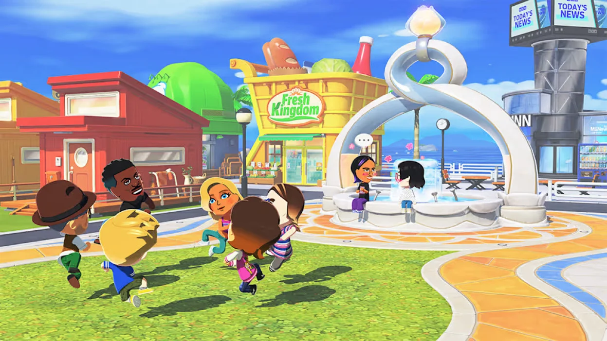 Gathering of Mii's at the island's center
