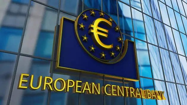 European Central Bank ECB Headquarters With Euro Symbol Logo