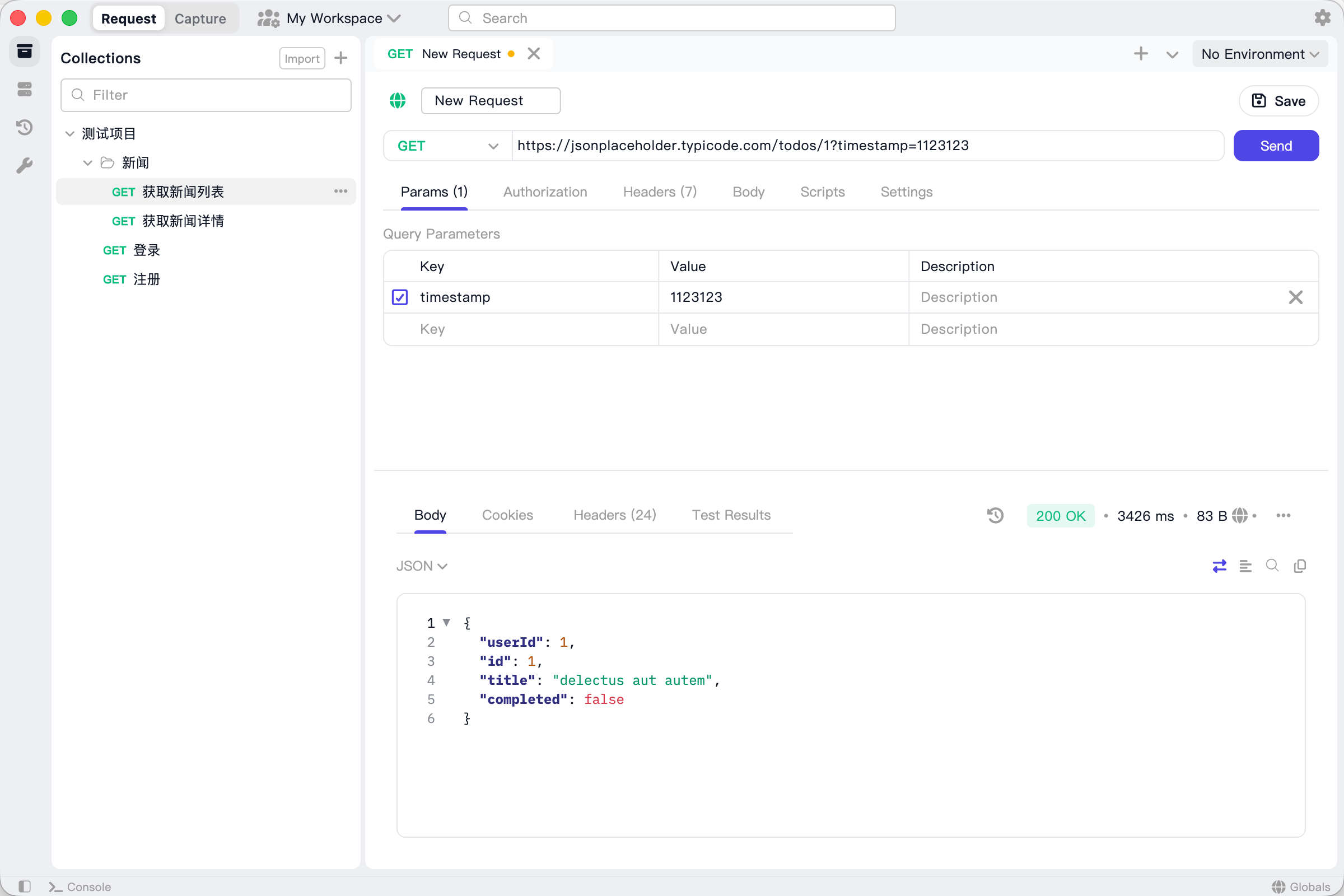 API Request 界面