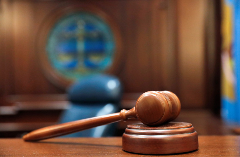 A gavel and a block is pictured on the judge's bench in this illustration picture taken in the Sussex County Court of Chancery in Georgetown, Delaware, U.S., June 9, 2021.