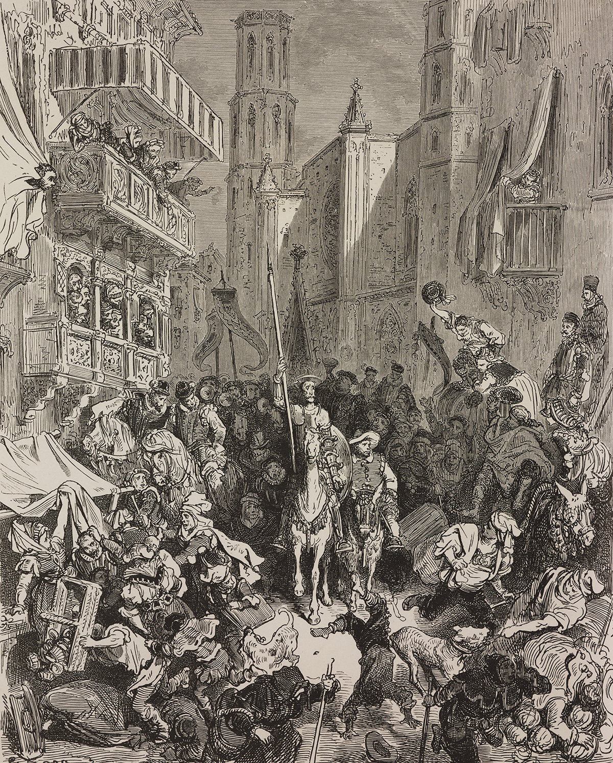Don Quijote y Sancho Panza pasean por las calles de Barcelona generando gran expectaci�n.