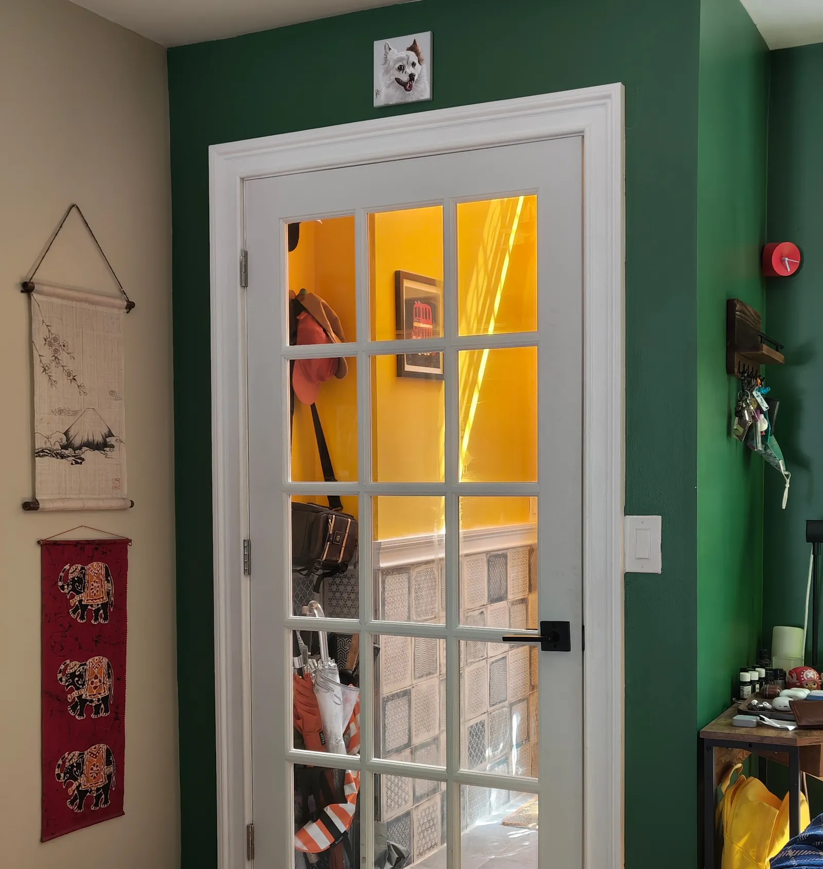 Image may contain Door Architecture Building Housing House French Door Art Painting and Person