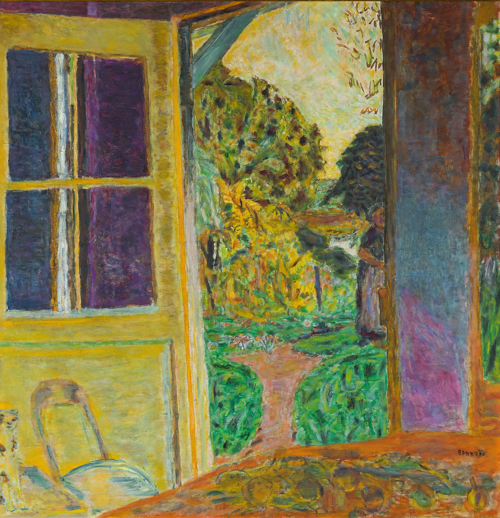 Door Open onto the Garden c. 1924. Private Collection. Creator Bonnard Pierre .