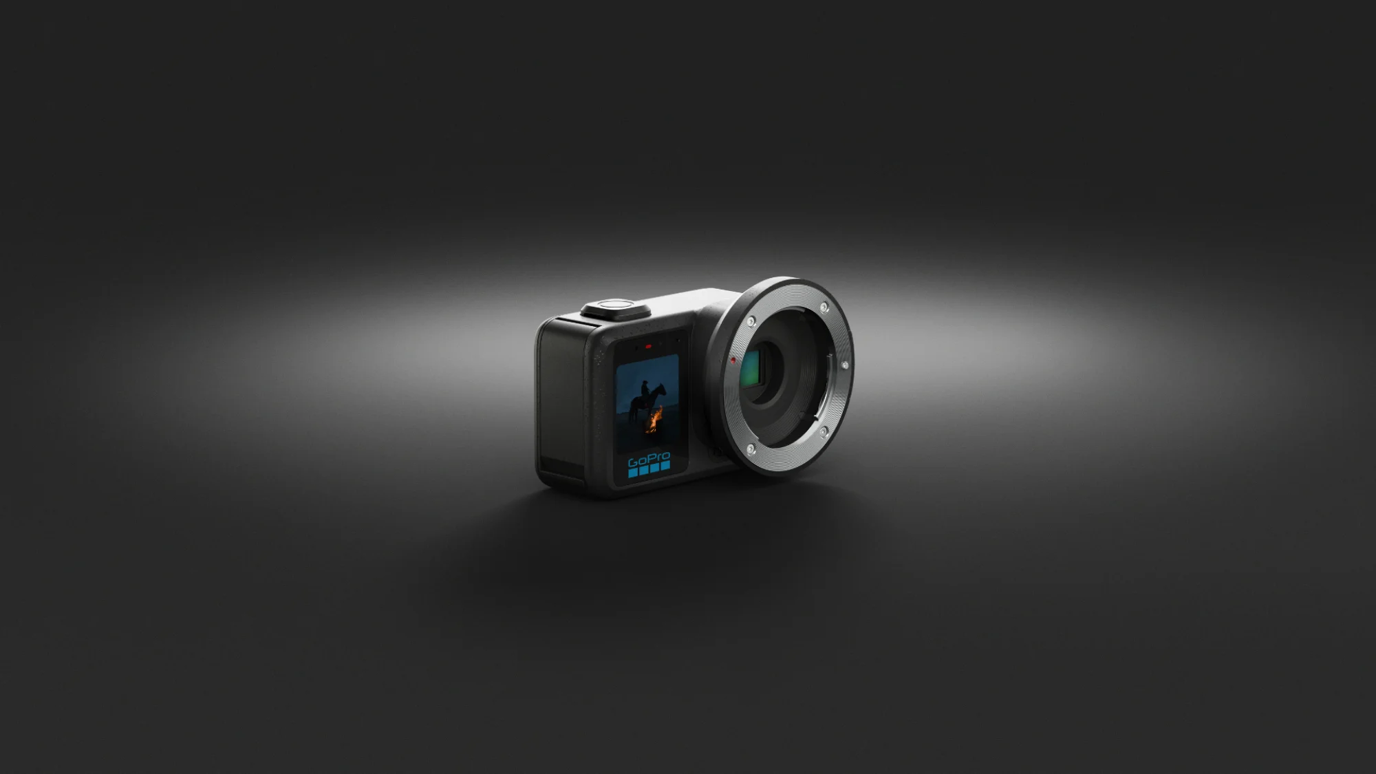 GoPro Mission 1 Pro ILS on a black background.