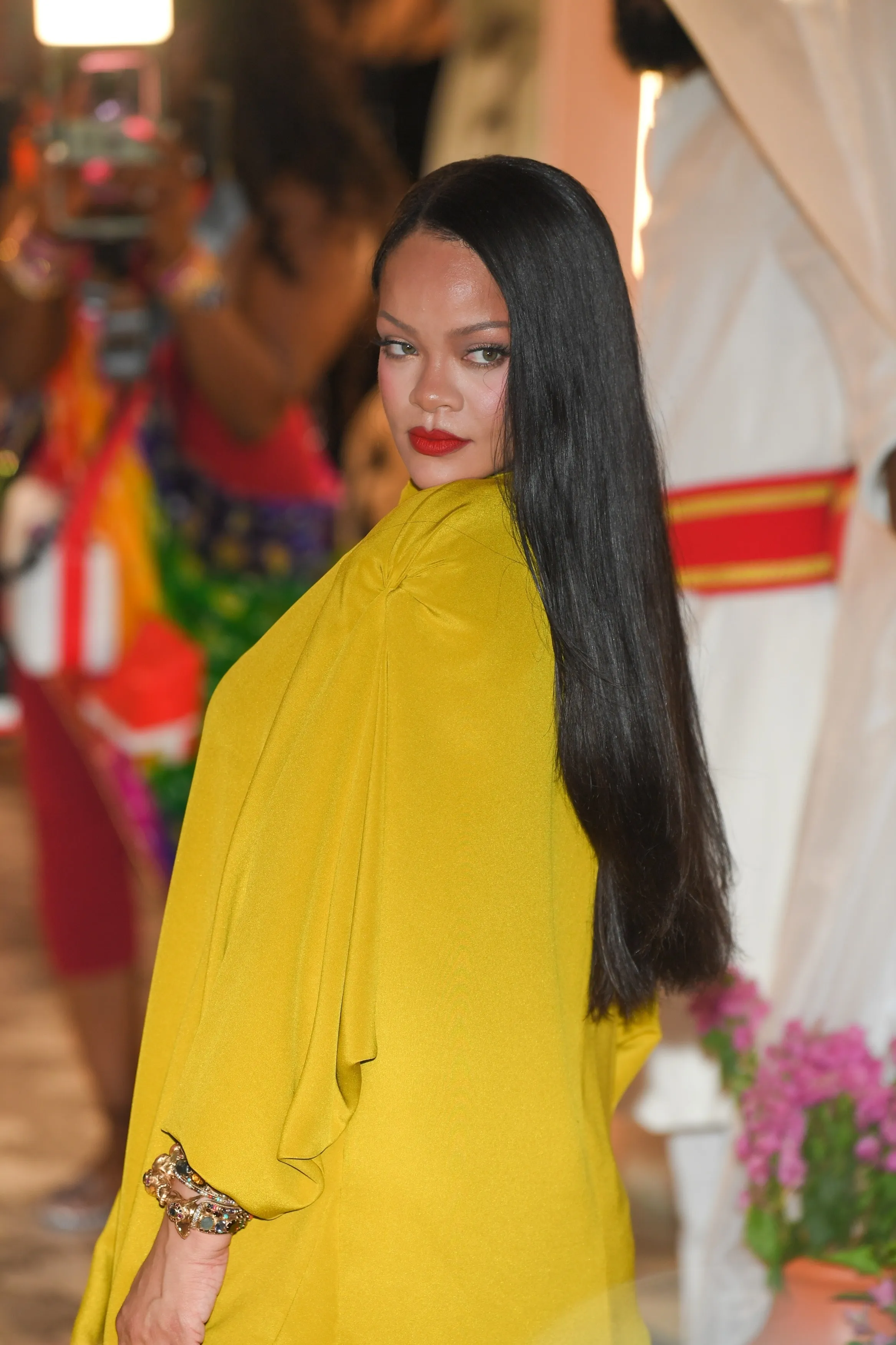 Mumbai INDIA Rihanna lit up the room in a striking yellow ensemble as she attended her Fenty Beauty launch in Mumbai....