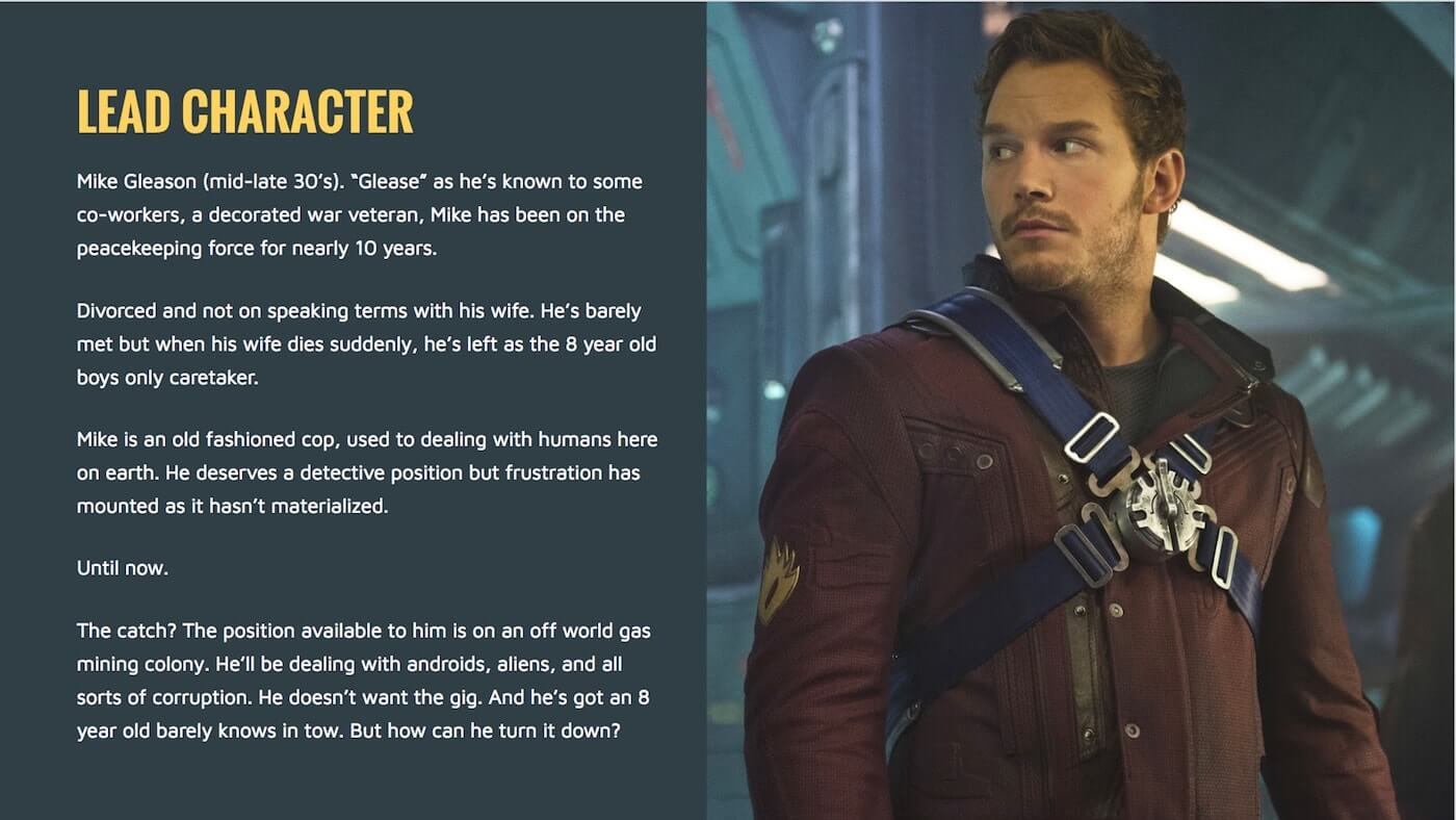 How to Create a TV Show Pitch Bible that Sells - An example of how you can portray a character in our TV Show Pitch Bible Template How to Create a TV Show Pitch Bible that Sells - An example of how you can portray a character in our TV Show Pitch Bible Template