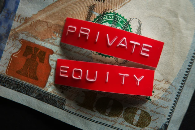 Private Equity labels on hundred dollar bill