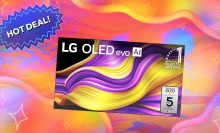 LG TV on composite background