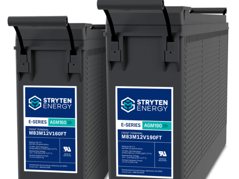 Stryten launches E-Series AGM batteries for telecom and utility reliability