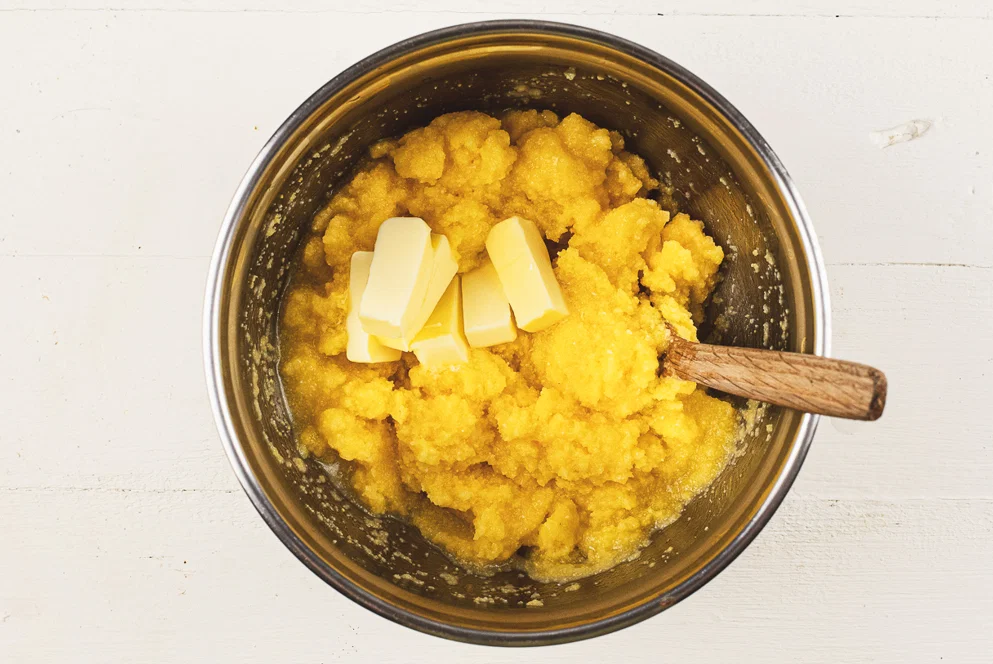 Ragú de berenjena con polenta