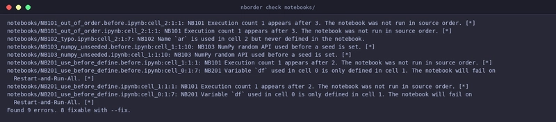 nborder catches four classes of notebook bug in one pass