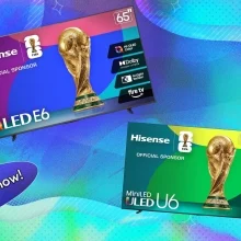 Hisense TVs on composite background