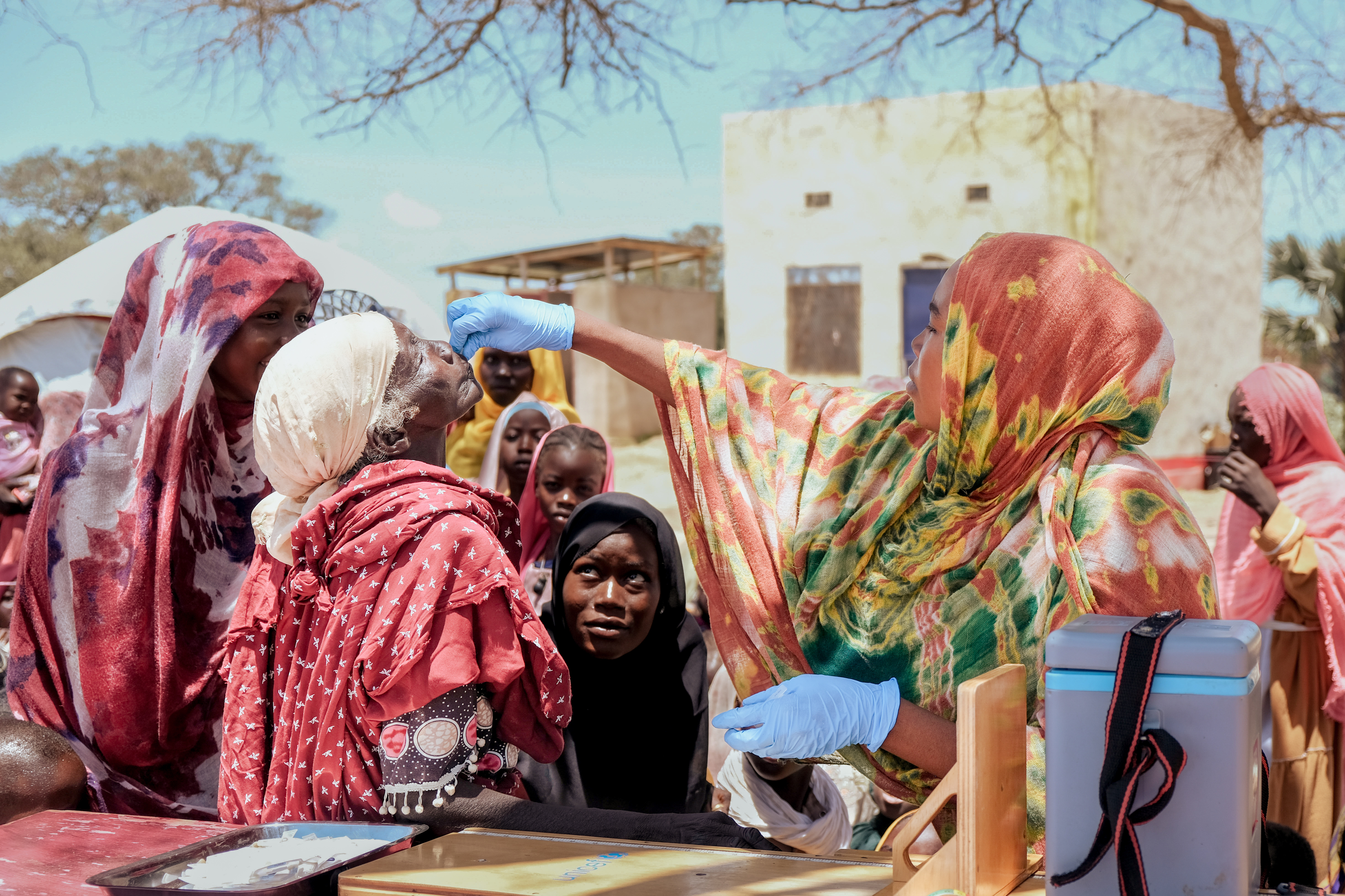 Campa�a de vacunaci�n en centro en Koufroun,Adr�, al oriente de Chad.