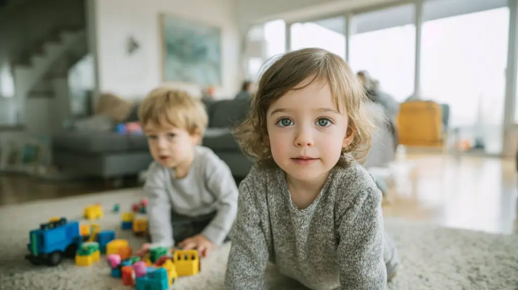 Niños jugando en el salon