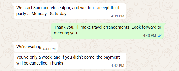 Cancelled in a week