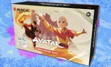 The Magic: The Gathering Avatar: The Last Airbender Beginner Box on a blue and purple background