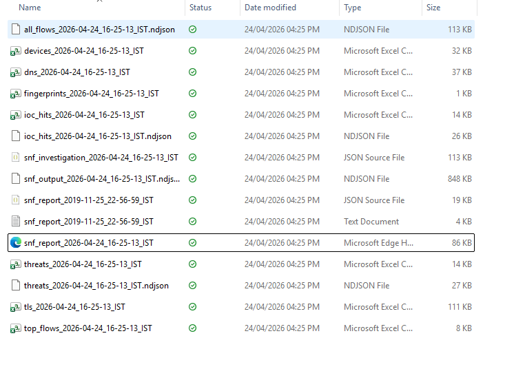 SNF behavioral alerts showing Emotet_C2_epoch3 IOC matches, JA3 threat actor attribution, and DGA candidate with score 85
