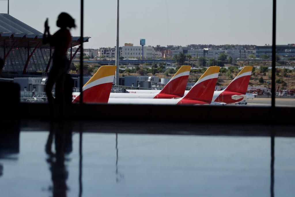 Aviones de Iberia en el aeropuerto de Madrid
