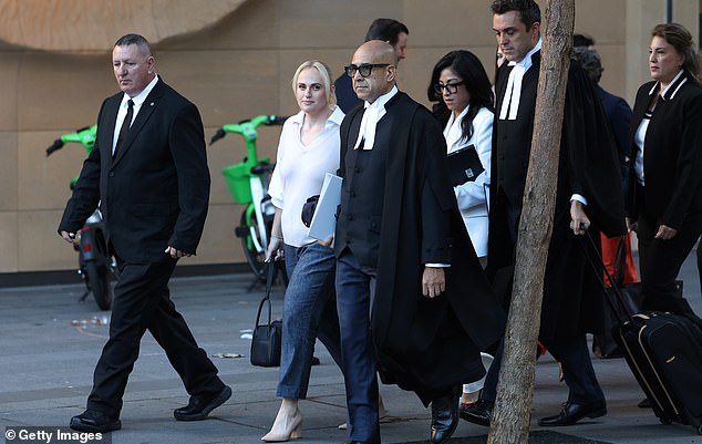 SYDNEY, AUSTRALIA - APRIL 28: Rebel Wilson arrives at Federal Court in Sydney on April 28, 2026 in Sydney, Australia. In a dispute linked to her directorial debut feature "The Deb", Rebel Wilson is being sued by the film's lead actor Charlotte MacInnes over a series of social media posts allegedly made by Wilson. (Photo by Don Arnold/Getty Images)