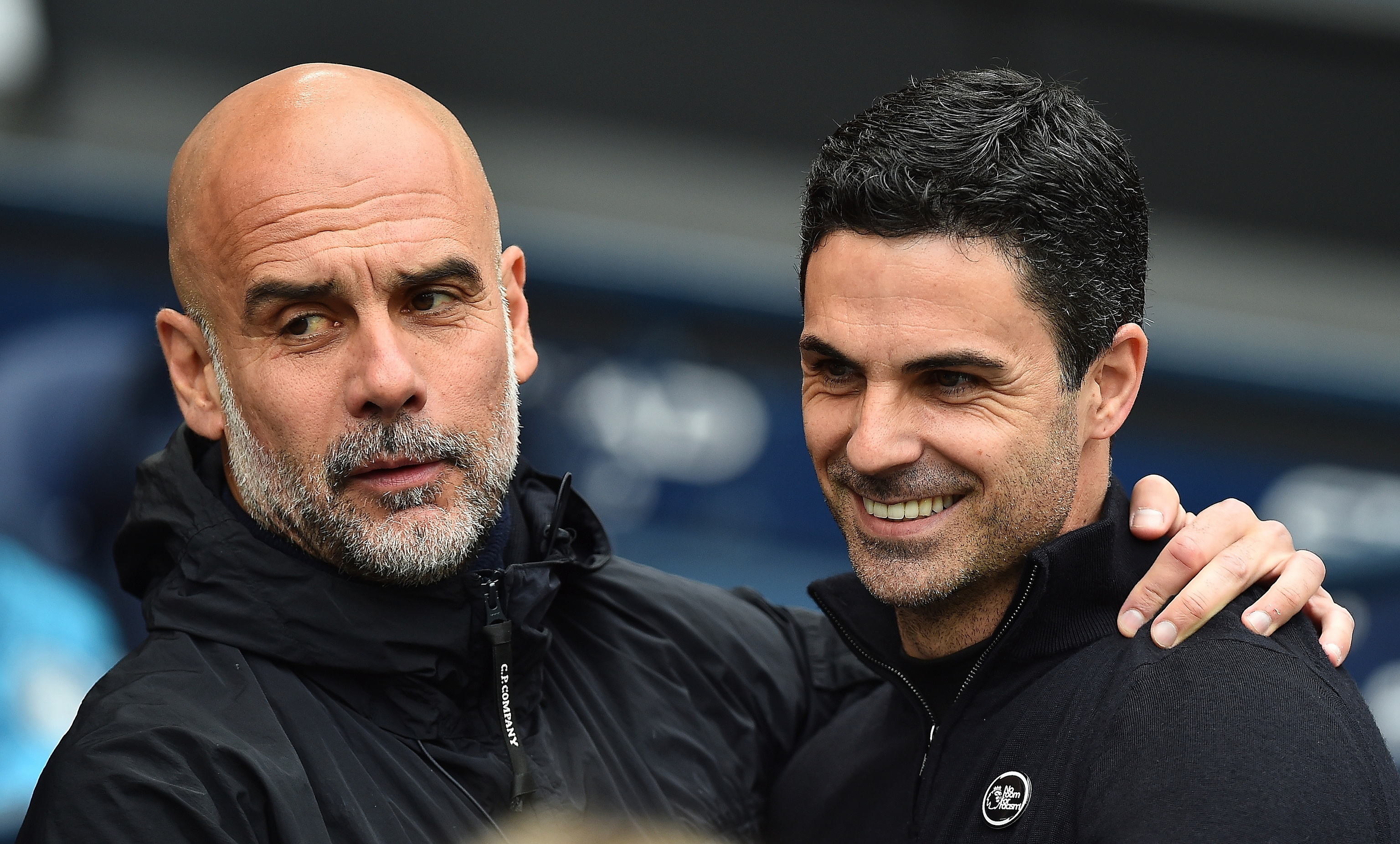Guardiola y Arteta, antes de un partido.