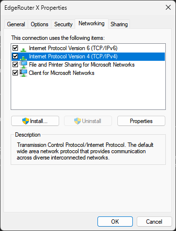 Networking tab