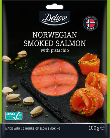 Salm�n ahumado con pistacho de Lidl, el producto afectado.