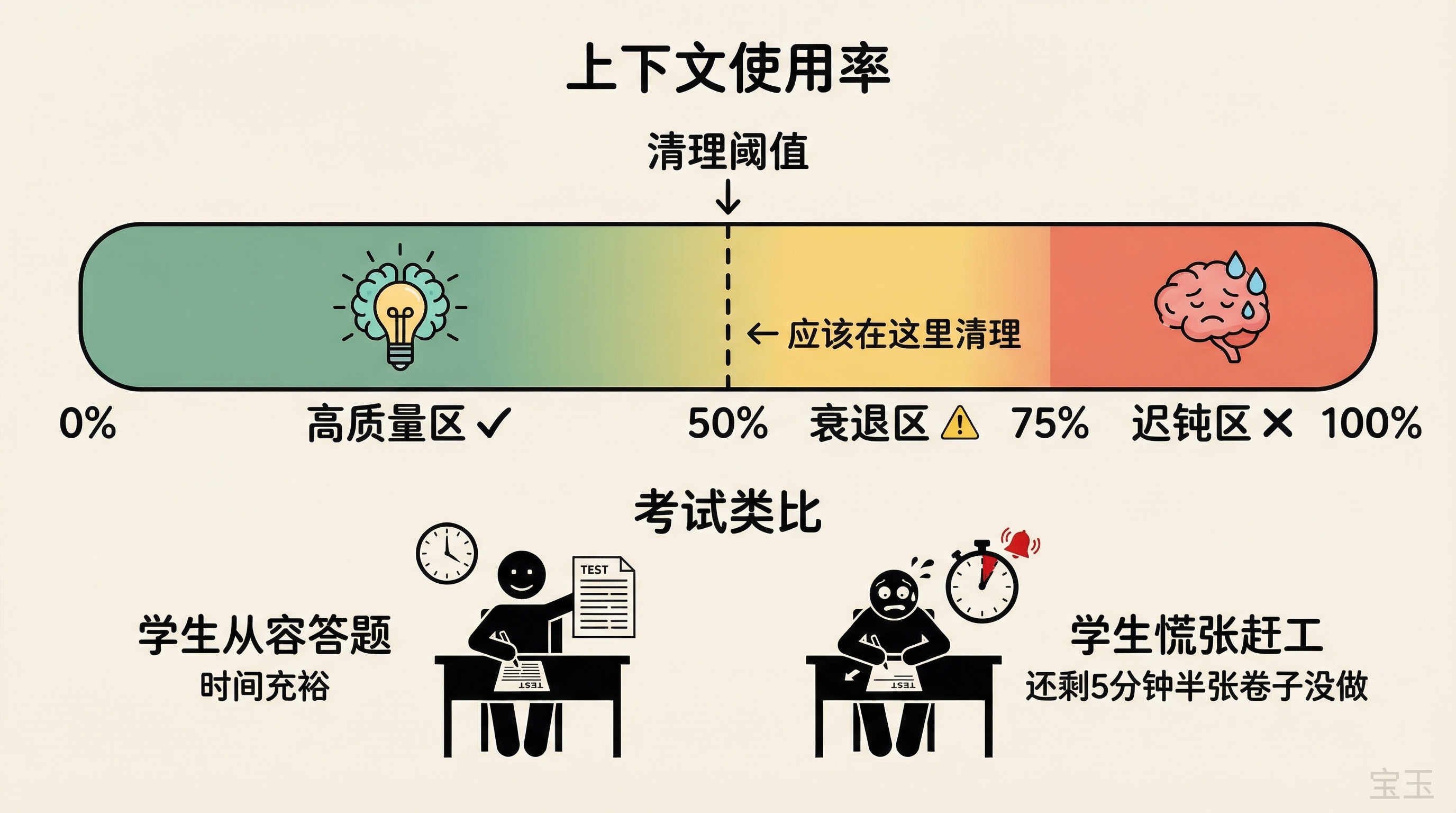 上下文中毒与"迟钝区"概念:50% 清理阈值