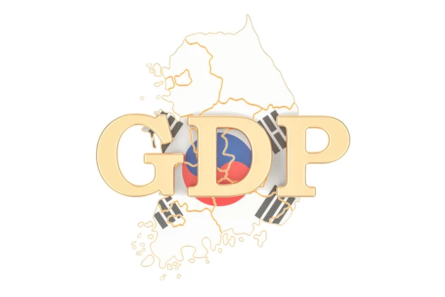gross domestic product GDP of South Korea concept, 3D rendering isolated on white background