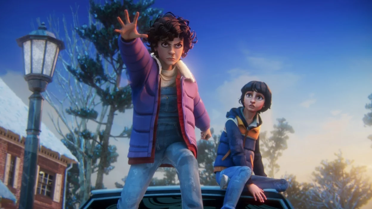 Eleven and Mike in "Stranger Things: Tales From '85."