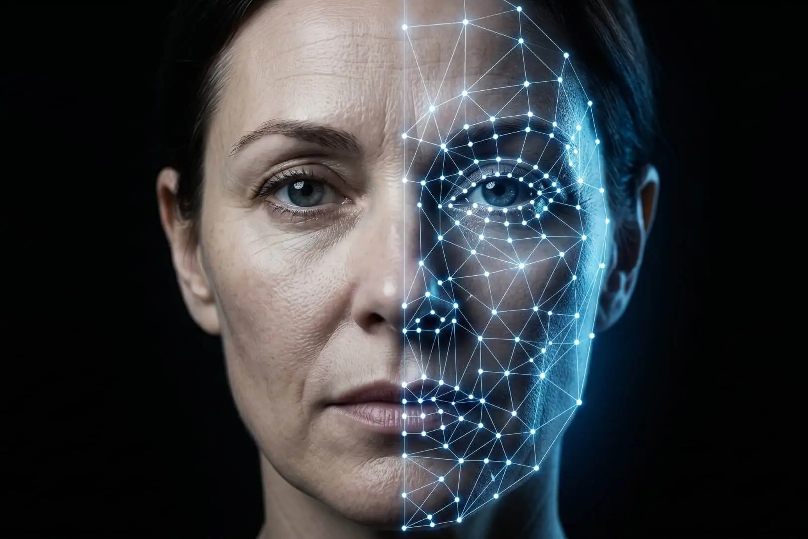 Una herramienta de inteligencia artificial analiza los cambios faciales entre fotografías clínicas para estimar la velocidad de envejecimiento biológico. Foto: Nano Banana / Scruzcampillo.