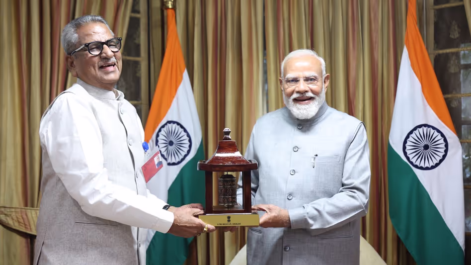 PM Modi reaches Raj Bhavan in Gangtok, to attend statehood golden jubilee event