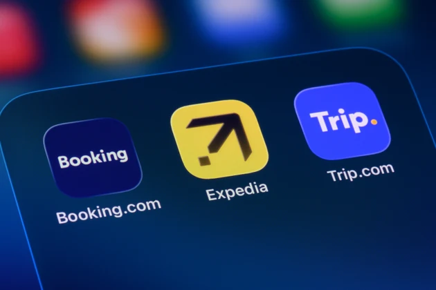 Booking.com, Expedia and Trip.com on iPhone