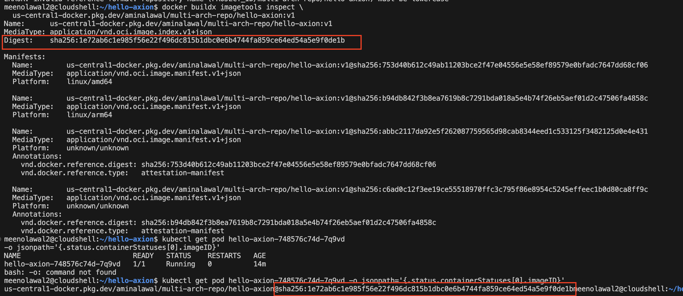 top-level manifest list digest