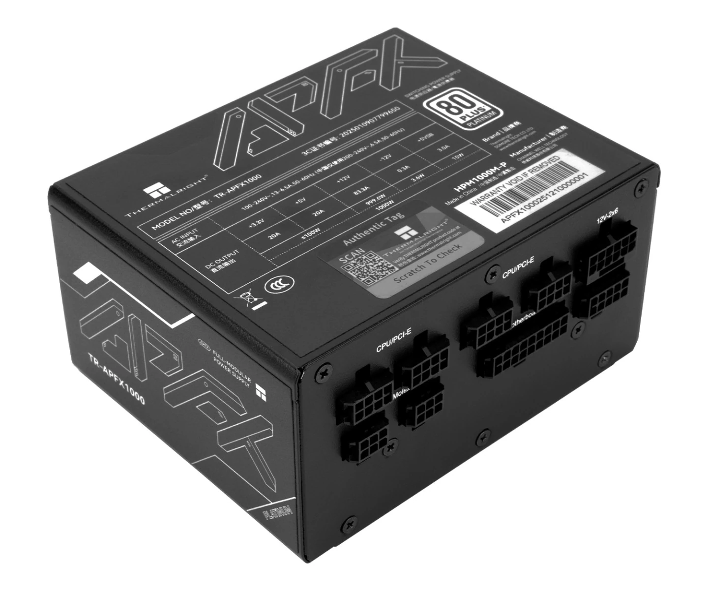 利民推出 APFX 系列白金 SFX 全模组电源,可选 850W / 1000W