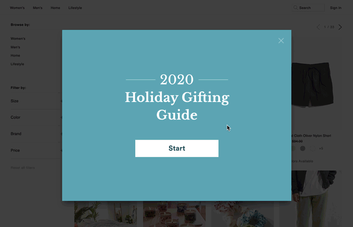 Guiding shoppers to find the right products with a gift finder questionnaire