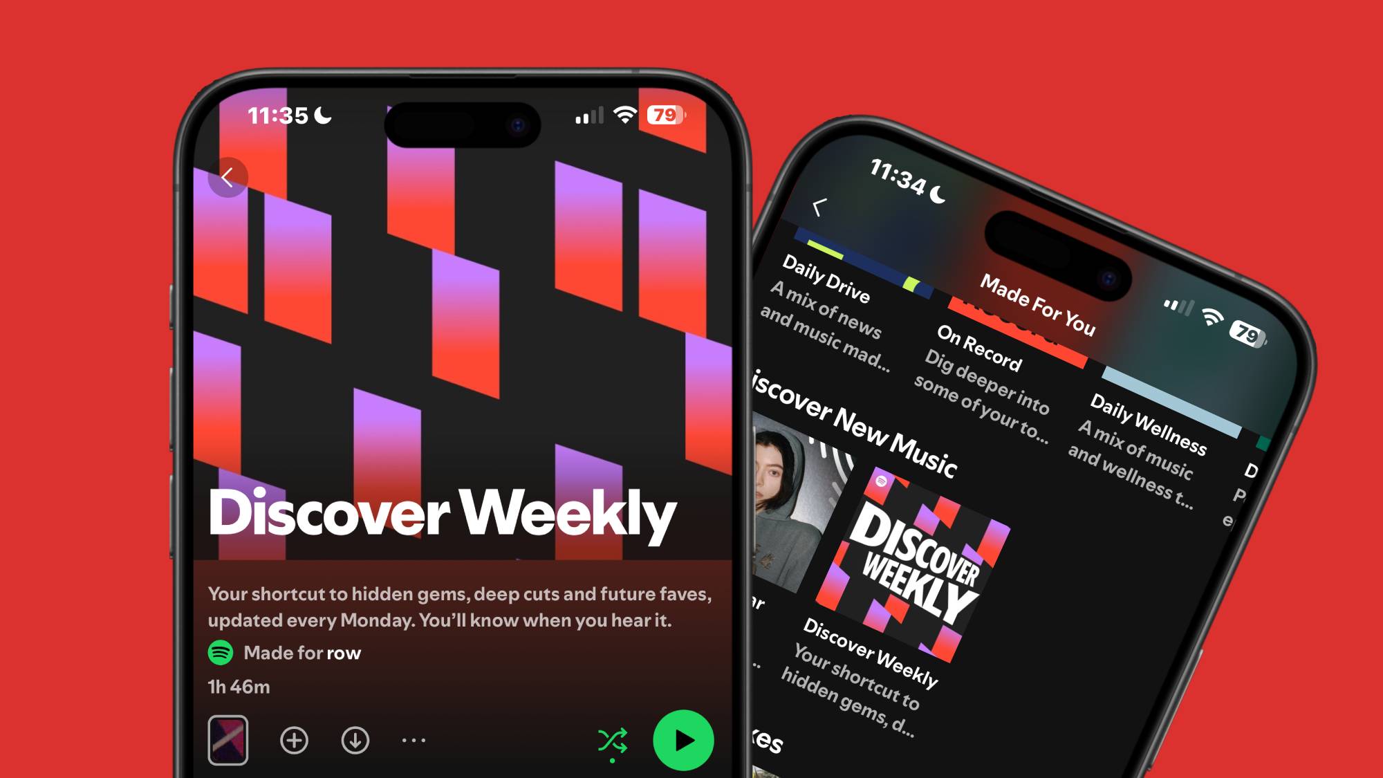 Spotify's new visual upgrade to it Discover Weekly playlist